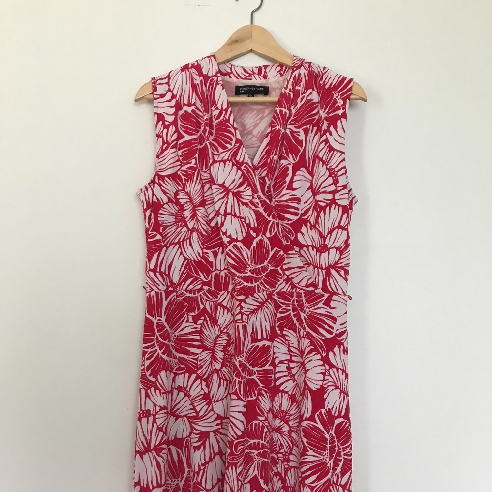 Jones New York Dress Sleeveless Print Career Dress